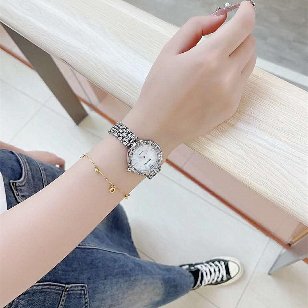 Montre Femme Fritillary Mode Bracelet Diamant Quartz Étanche Montre Métal Femme