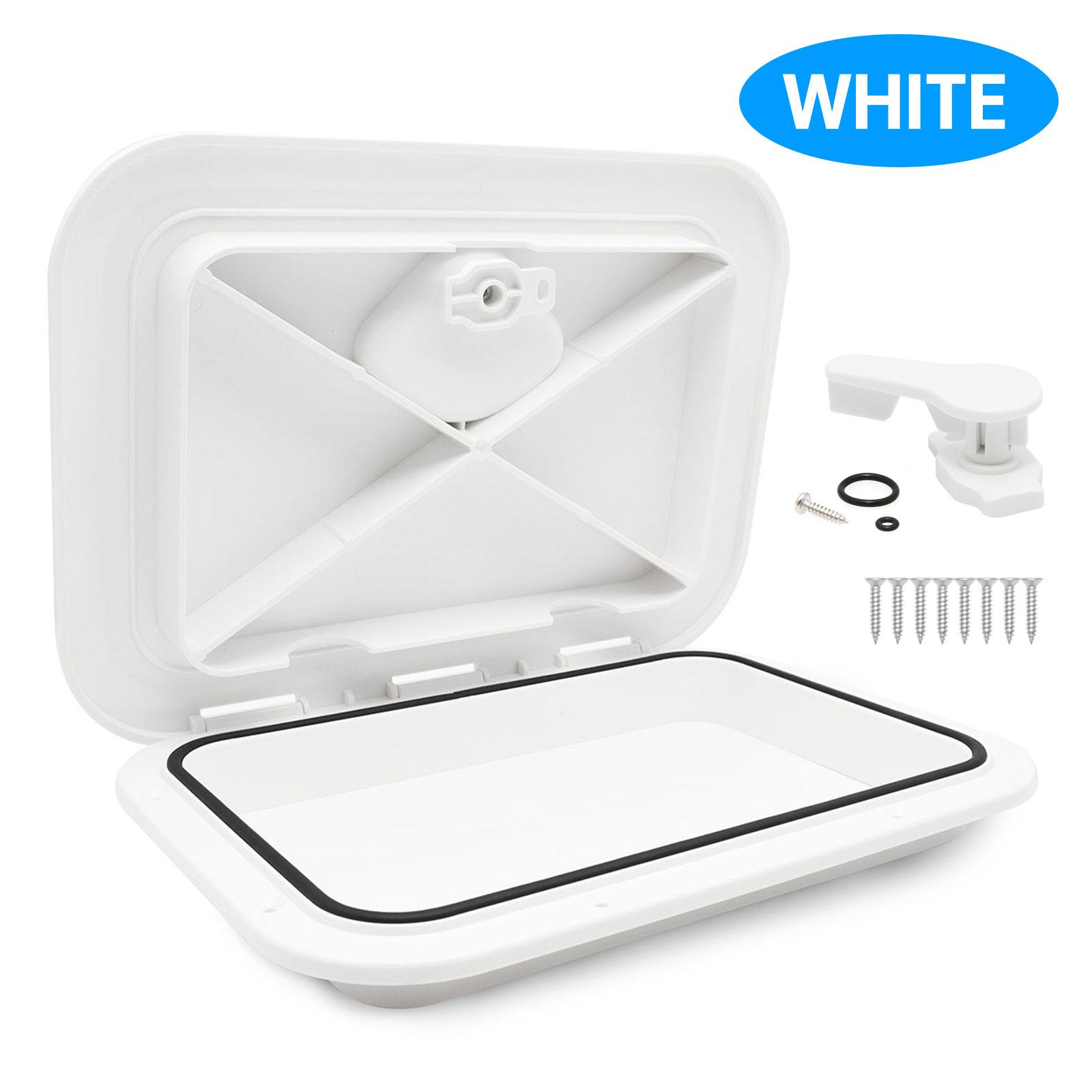 Marine Deck Access Hatch White/Black Rectangle Boat Hatch Lid Boat Deck Hatch Lids Accessory Leakproof Sturdy Boat Access Hatch