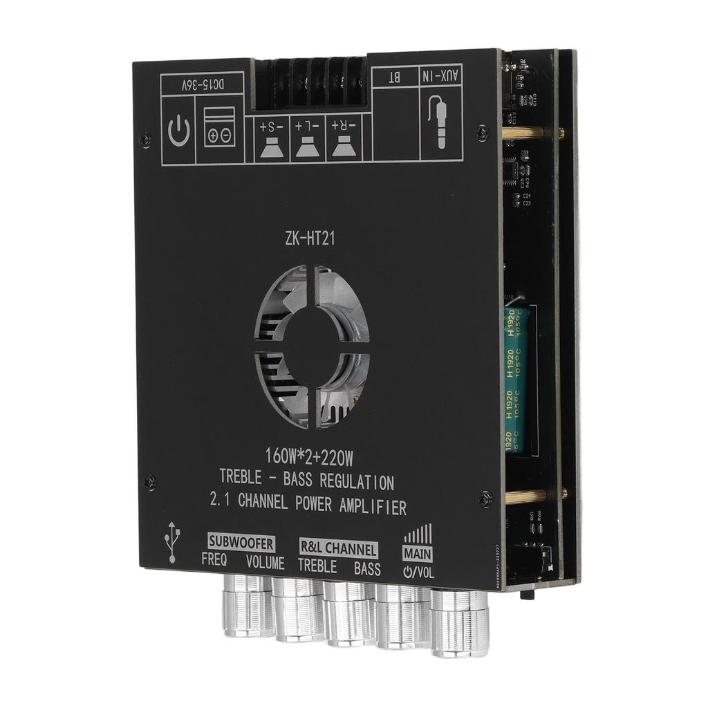 Subwoofer Amplifier Board 2.1 Channel 100W 500mV Volume Control High Safety ZK HT21 Power Amplifier