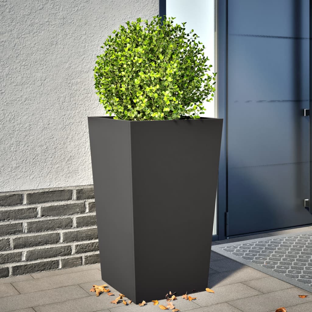 Plant Pot Black 45x45x75 cm Steel
