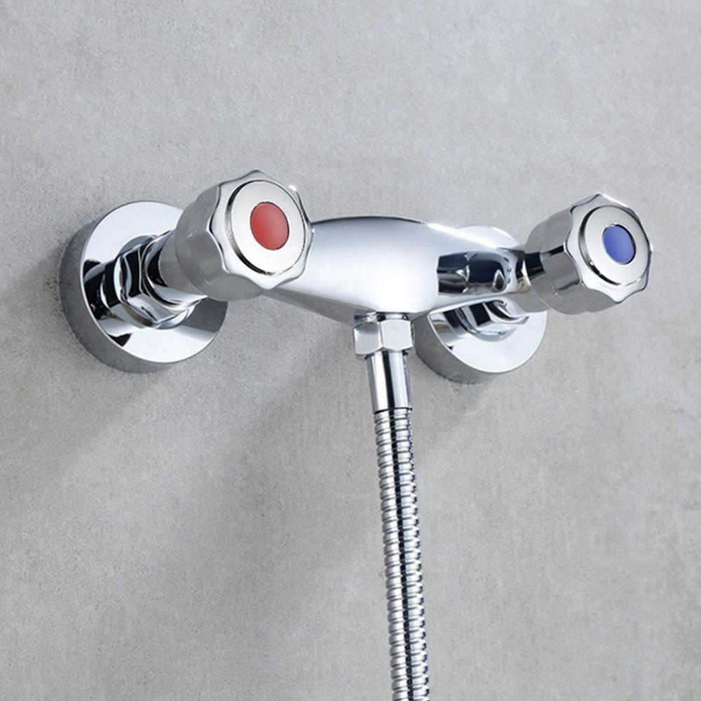 Hot and Cold Out Water Inlet Valve Metal Double Shower Faucet Valve Modern Diverter Valve
