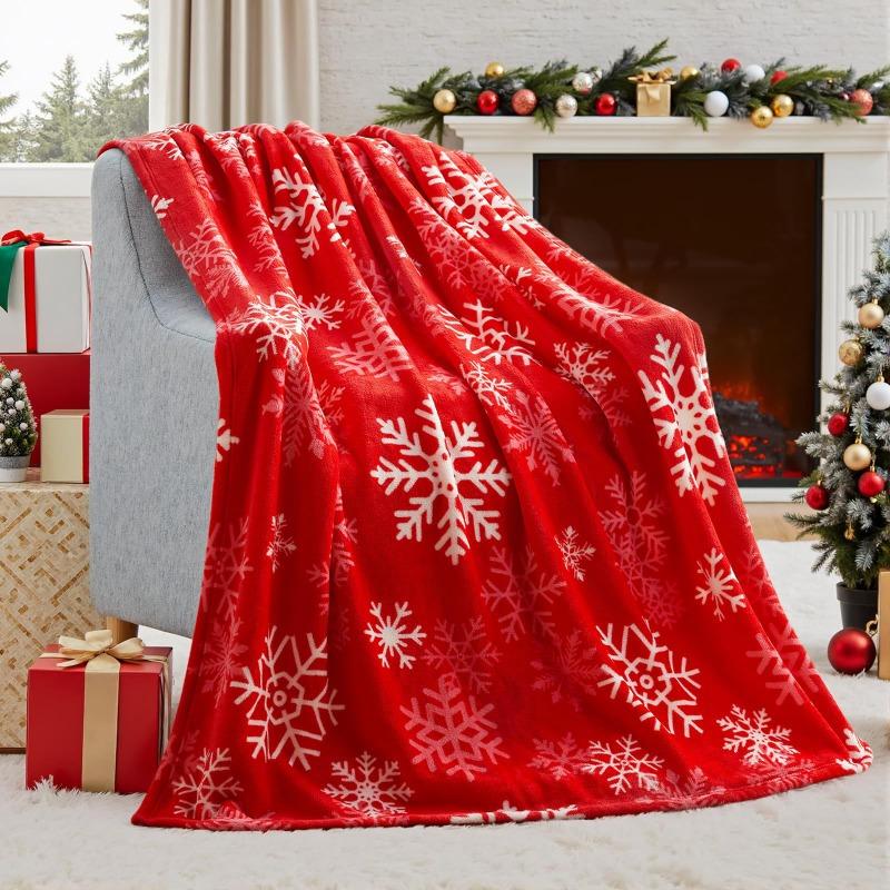 2025 New Christmas Soft Skin Friendly Blanket Thickened Warm Living Room Sofa Blanket Four Seasons Universal Holiday Decoration