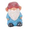 Garden Gnome Resin Structure Stable Bottom Retro Style Gnome Figurine for Patio Porch Decorations Flat Head Blue