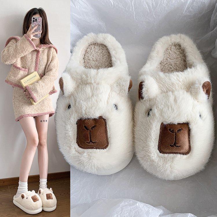 

Foreign Trade 2024 Autumn and Winter New Cute Indoor Casual Non-slip Lightweight Comfortable Flat Bottom Lazy Baotou Drag 41