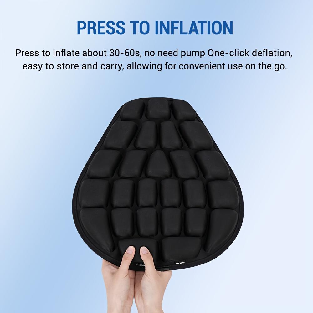 3D Motorcycle Air Cushion, Pressure-Relieving Shock-Absorbing Breathable Motorcycle Seat Cover, Portable And Foldable with Deflation Feature, Designed