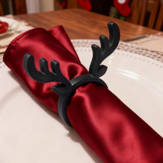 Reindeer Napkin Ring Christmas Napkin Holder 3D Printed Antler Napkin Ring for Holiday Parties Xmas Dinner Wedding Decor