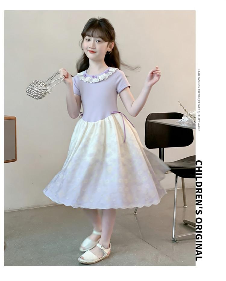 Girls' dress 2026 summer super western-style little girl, internet celebrity, middle-aged princess, chiffon dress, fluffy chiffon dress
