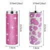 Diamond Stainless Steel Tumbler with Straw 20oz Thermos Bottle Sparkling Water Bottles Shining Coffee Mug Car Thermal Cup Mug