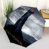 1pc Mordor Eye_of_Sauron Automatic Folding Umbrella - Compact 8-Rib Design, Durable Plastic & Iron1269L