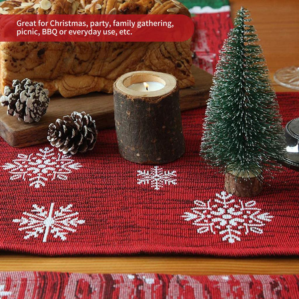 13 X 17inch Snowman Linen-Cotton Blended Placemat Washable Mat for Indoor&Outdoor Dining Table