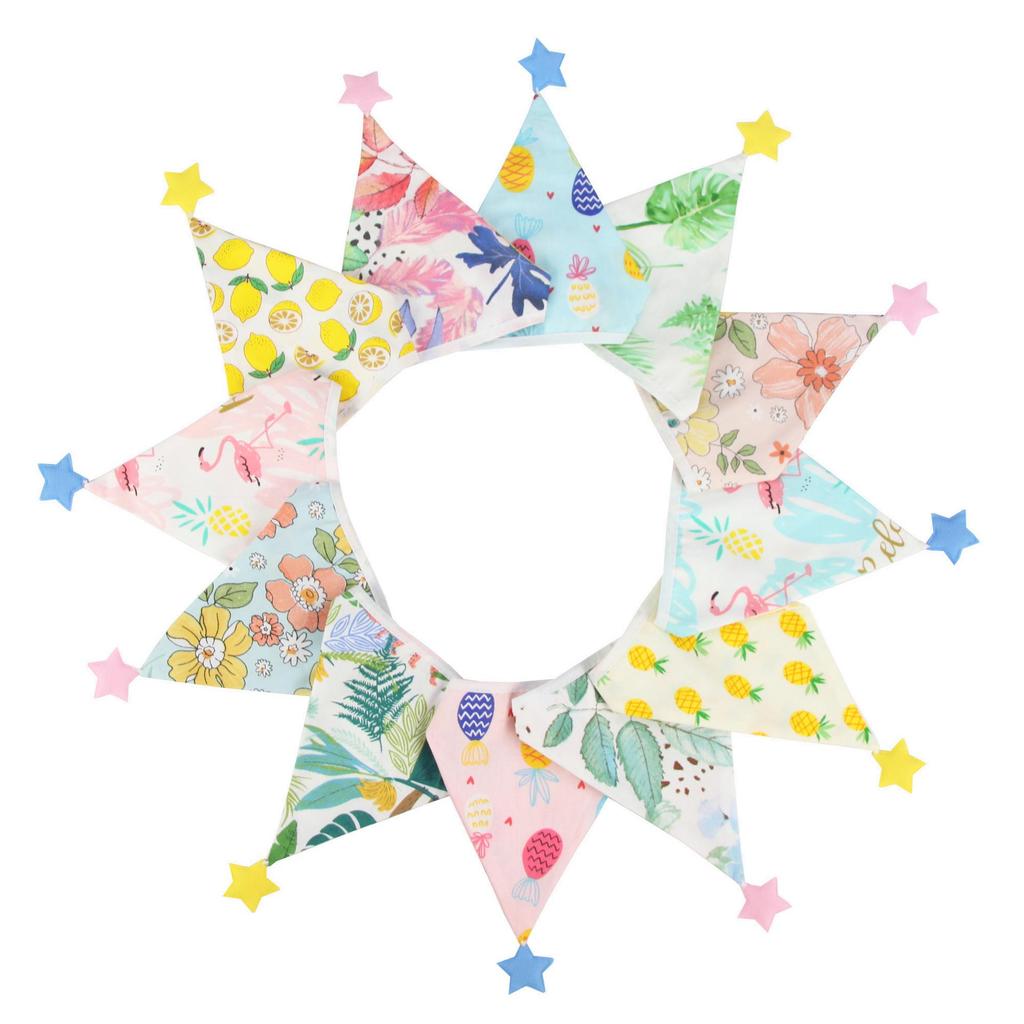 Nordic Star Cotton Triangle Flag Banner for Wedding or Kindergarten Decor