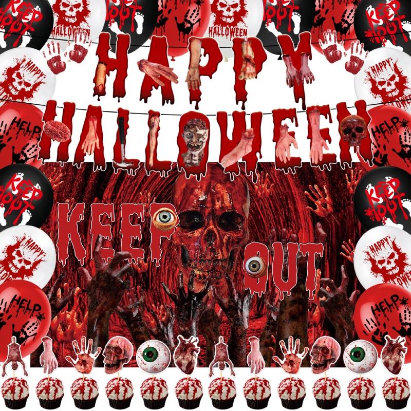 Halloween Decorations Halloween Banner And Spiraling Hanging Decorations Set