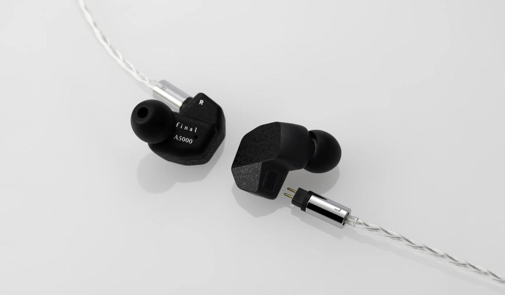 Final A5000 Japanische Audiomarke, Weiches hochreines versilbertes Kabel, Hochpräziser dynamischer f-CORE DU Treiber, IEM-Typ, 2-Pin-Anschluss,