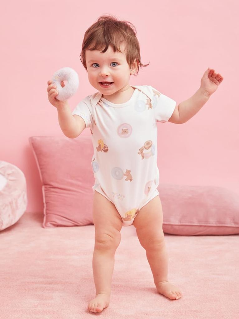 BABY Donut Bear Print Bodysuit PBCO252454 PNK 80 [Gelato Pique]