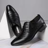 New Classic Men's Formal Shoes with Lace Up White Leather Shoes, Plus Size Pointed Business Casual Men's Wedding Formal Shoes