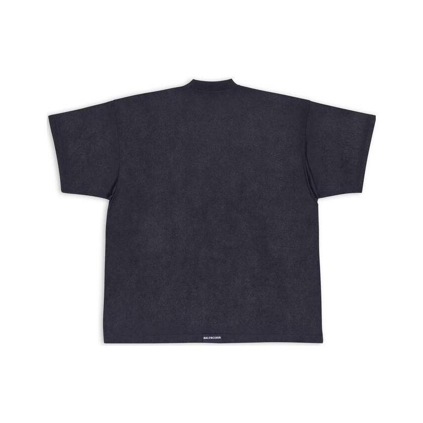 Balenciaga Tab T-shirt Oversized 'Black' Men's 694576TMVJ21151