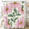 Delightful Pink Floral Shower Curtain Bath Decoration for Home Decor – Custom Size Available