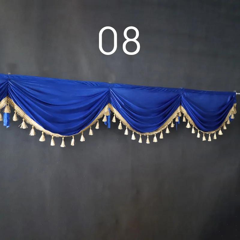 1M Detachable Curtain Ice Silk Swag for Wedding Party Stage Background Veil Home Curtain Decoration Cloth Wave Curtain Tassel
