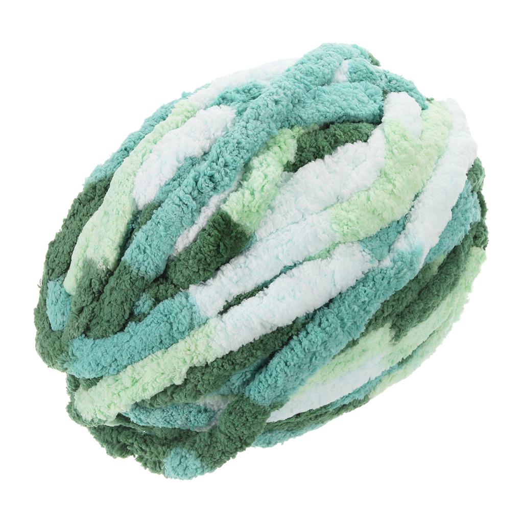 Chunky Yarn Polyester Blanket Yarn Hand-knitted DIY Thick Chenille Yarn for Crocheting Blankets Bags Hats 27m X 2cm Mixed Color