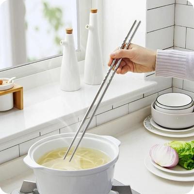 Palillos de Cocina Acero Inoxidable Extra Largos Palillos de Cocina Para Freír Comida Fideos Palillos de Sushi Utensilio de Cocina