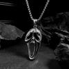 Screaming Skeleton Pendant Necklace Women Men Vintage Hip Hop Punk Skull Face Stainless Steel Chain Fashion Streetwear Jewelry