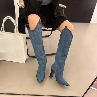 Fashion Pointed Toe High Quality Knee Shaft Shoes Woman New In Long Boots for Women On Promotion 2024 Offer Fashion Spring Waterproof Pu