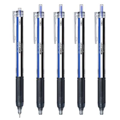 Tombow Pencil Monograph Light Gel Ballpoint Pen Monocolor Barrel Blue Ink 0.5mm 5-Pack BJ-MGLE01R15-5P