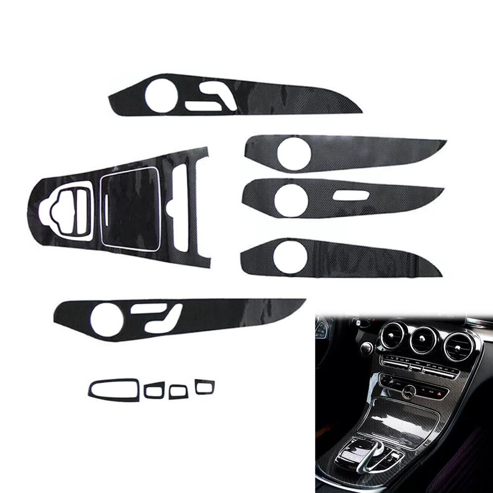 Carbon Fiber Look Pattern Interior Trim For Mercedes-Benz C200 C300 GLC 2015-18