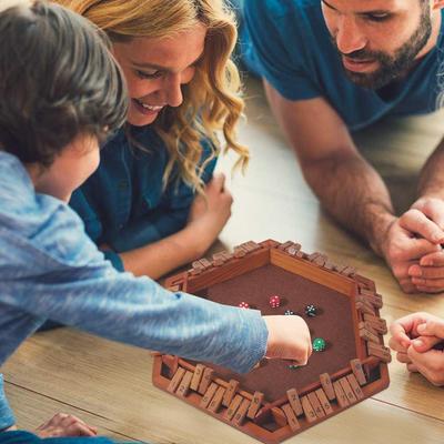 Drewniana Plansza do Gry w Kości Shut The Box dla 4-6 Graczy Klapki i Kości Gra Interakcja Rodzic-Dziecko Rozrywka Rodzinna Impreza