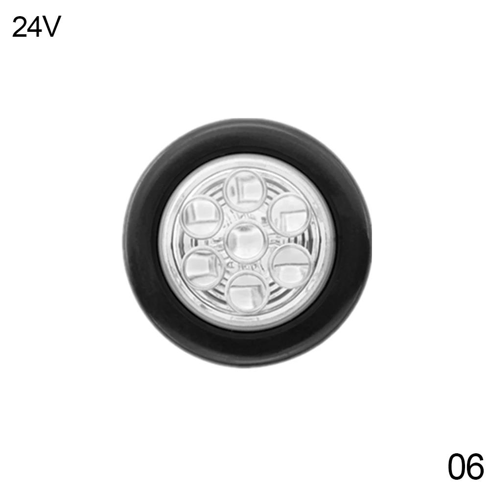 12V 24V Truck Round Tail Light 7 LED Side Marker Lights Flush Mount Signal Lamp For Car Trailer Tractor Pickup ATV Bus LorryTurn Signal 2