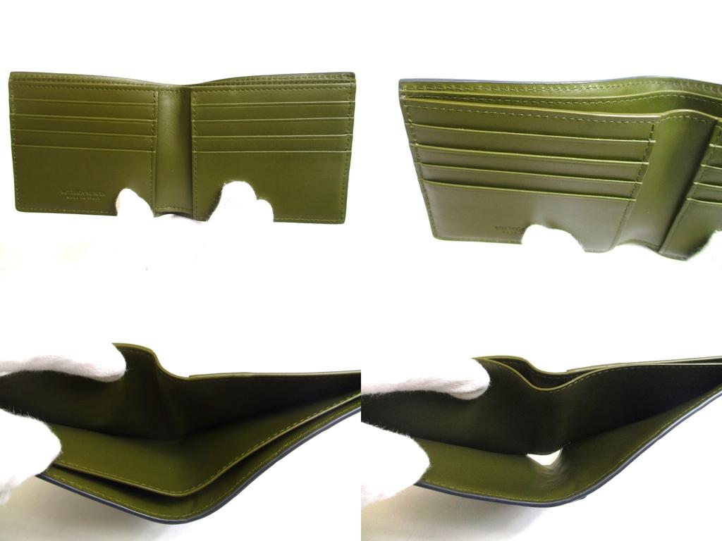 Authentic BOTTEGA VENETA Dark Navy Blue Leather Small Bi-Fold Bill Wallet #a594  Refurbished