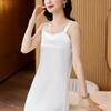 Women's Summer Satin Spaghetti Strap Dress V Neck  Midi Red Elegant