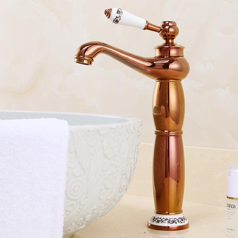 Antyczne Baterie Umywalkowe Łazienkowe Nowoczesne Złote Montowane na Blacie Baterie Mieszające Łazienkowe Czarne Wykończenie Bateria Kuchenna Ciepła i Zimna Wysoka