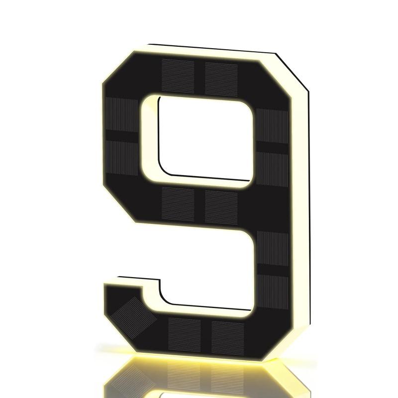 New LED Solar House Numbers 12CM, IP65 Waterproof Illuminated Address Sign, Outdoor Light for Home Hotel Bar Street