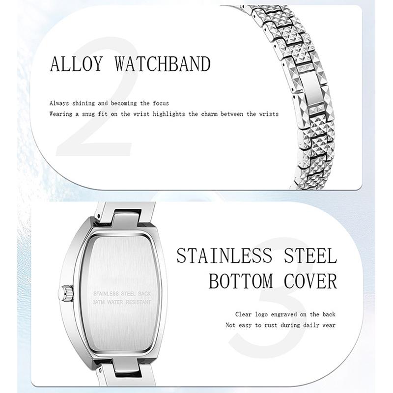 Tonneau Full Diamond Luxury Women Watches Quartz Fashion Ladies Bracelet Wristwatch Females Gifts Relogio Feminino