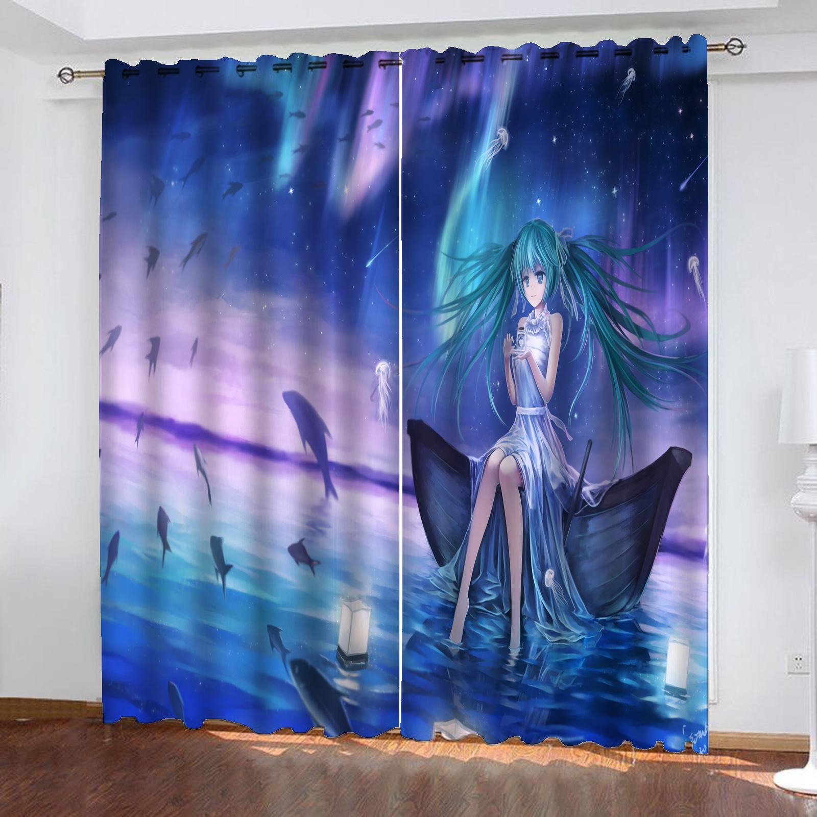 Hatsune Miku пылезащитные шторы для балкона для гостиной спальни затемняющие шторы 100% полиэстер для дома 150x166