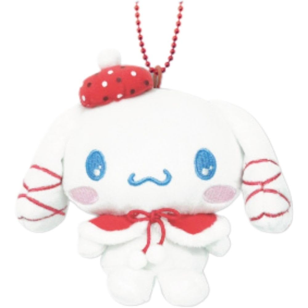 

Круглая сумка-косметичка Hatayama Shoji с персонажем Sanrio, зимний плюшевый персонаж, чехол для мелких предметов, милый подарок, Кролик Синнаморолл, примерно 15 x 10 см