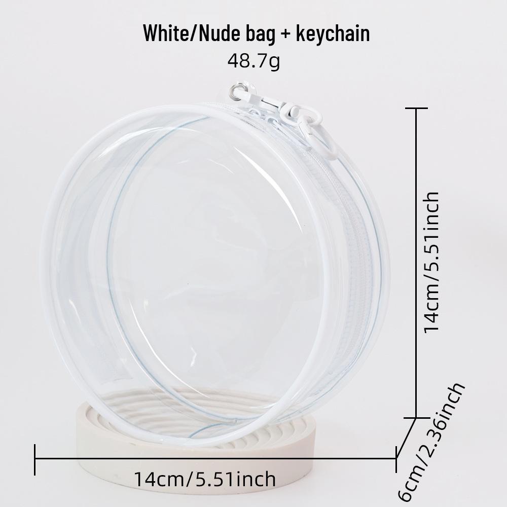 10cm Cotton Doll Ita Bag - PVC Transparent Round Carrier for 14cm Dolls