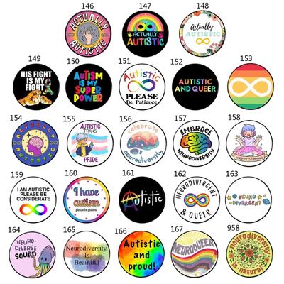 Actually Autistic Enamel Pin Brooch Autistic Symbol Round Metal Lapel Pin Badge for Clothes Backpack Bag Decoration