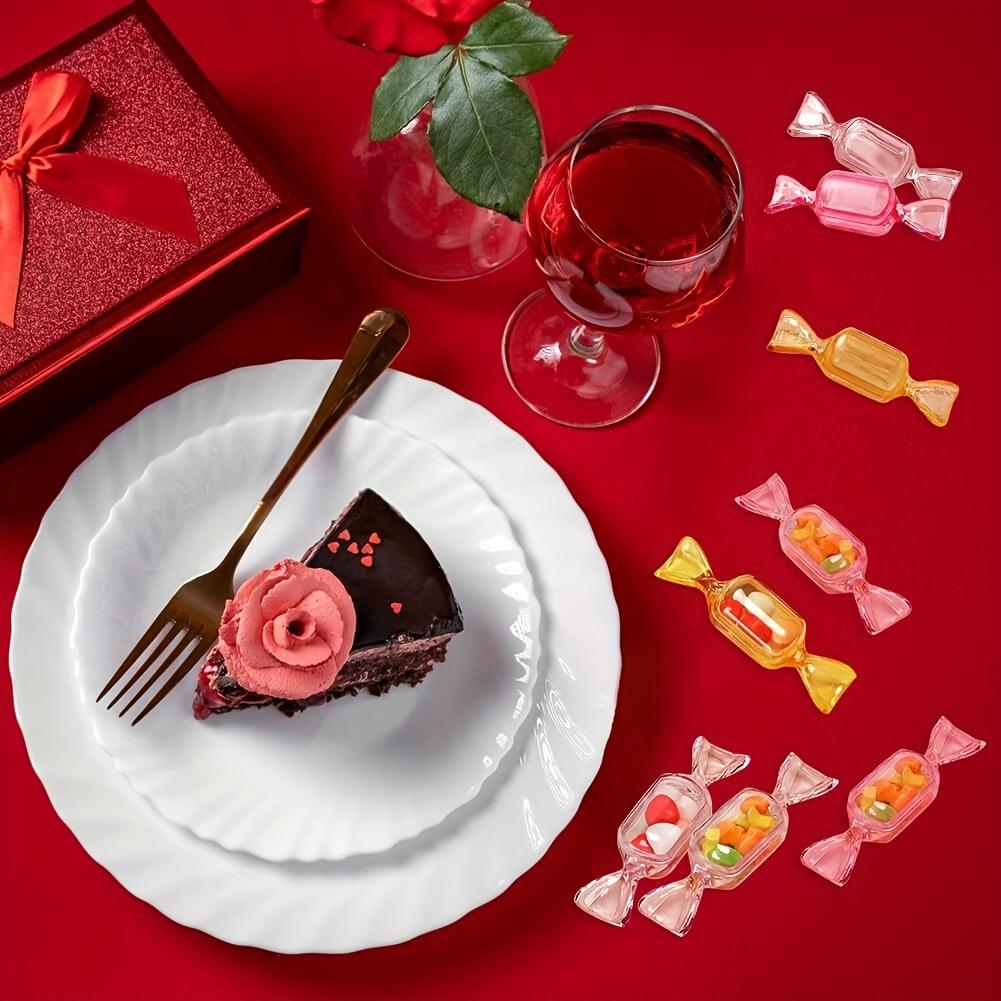 20 Stück Niedliche Süßigkeitenförmige Schmuckschatulle Mini Transparent Ring Organizer Tragbar Reise Party Aufbewahrung Geschenkboxen Zubehör