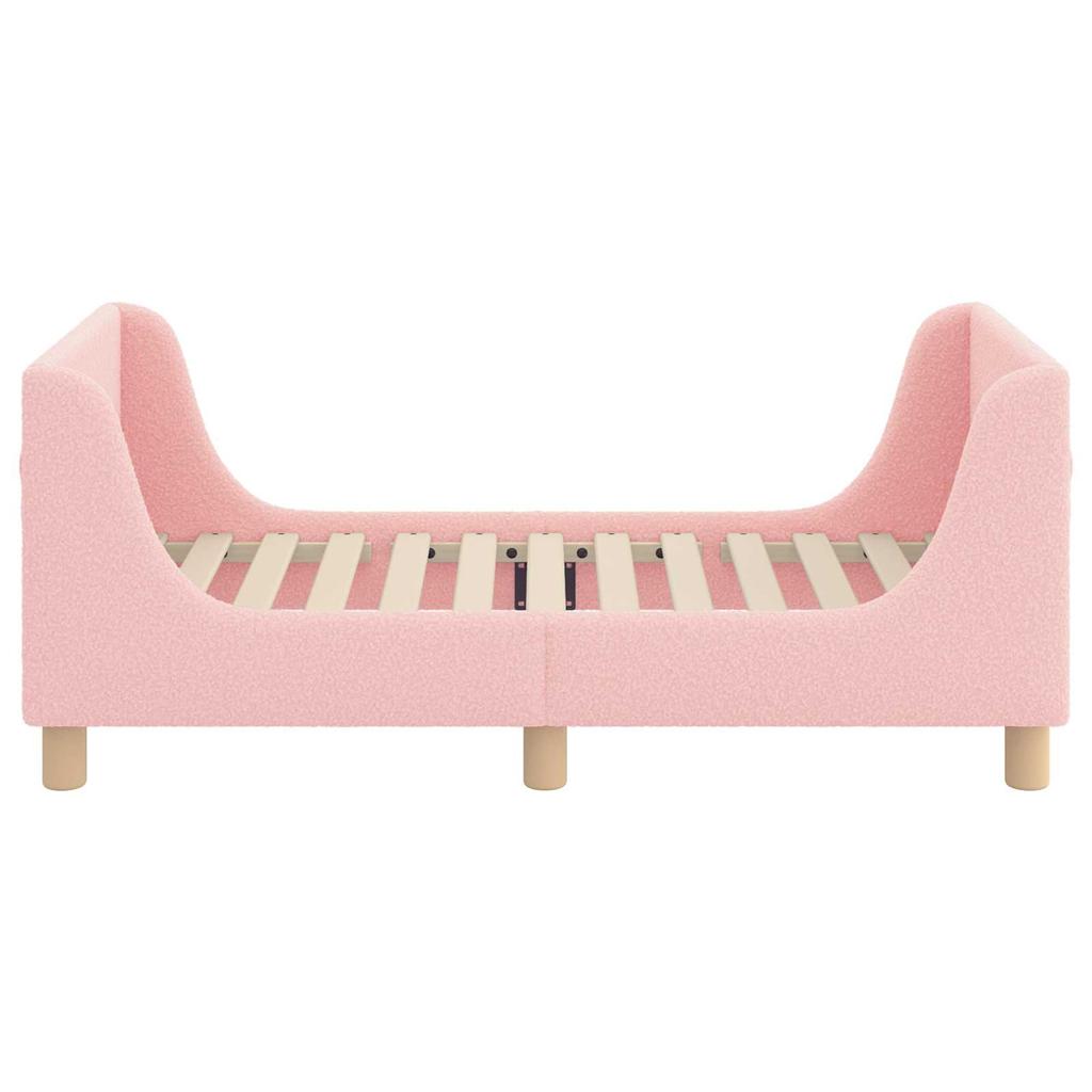 Children s Bed Frame with Headboard Pink 70 x 140 cm Boucle
