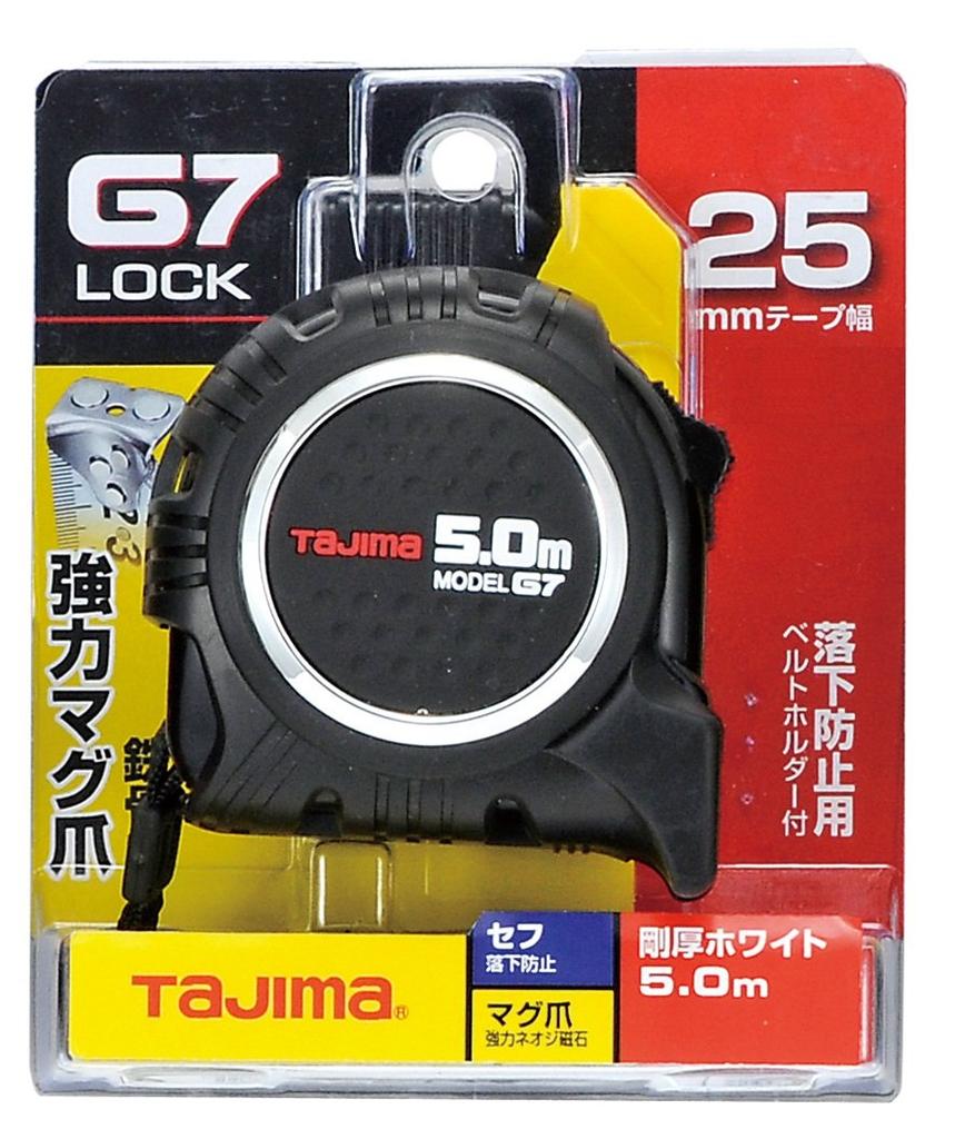 Tajima SFG7LM2550S Convex 5m x 25mm Sef G7 Lock Mag Claw with 25 Shaku Equivalent Graduations