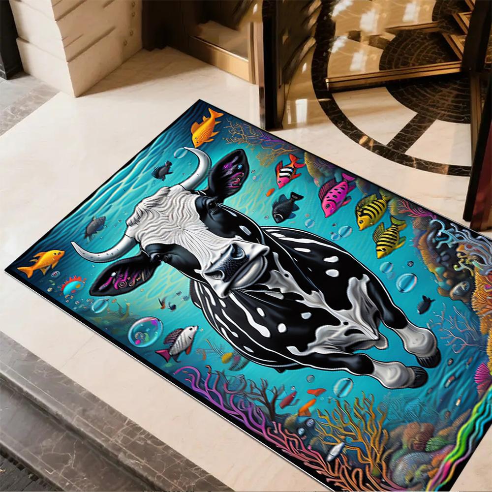 1pc home carpet highland cow design for office decor bedroom gift