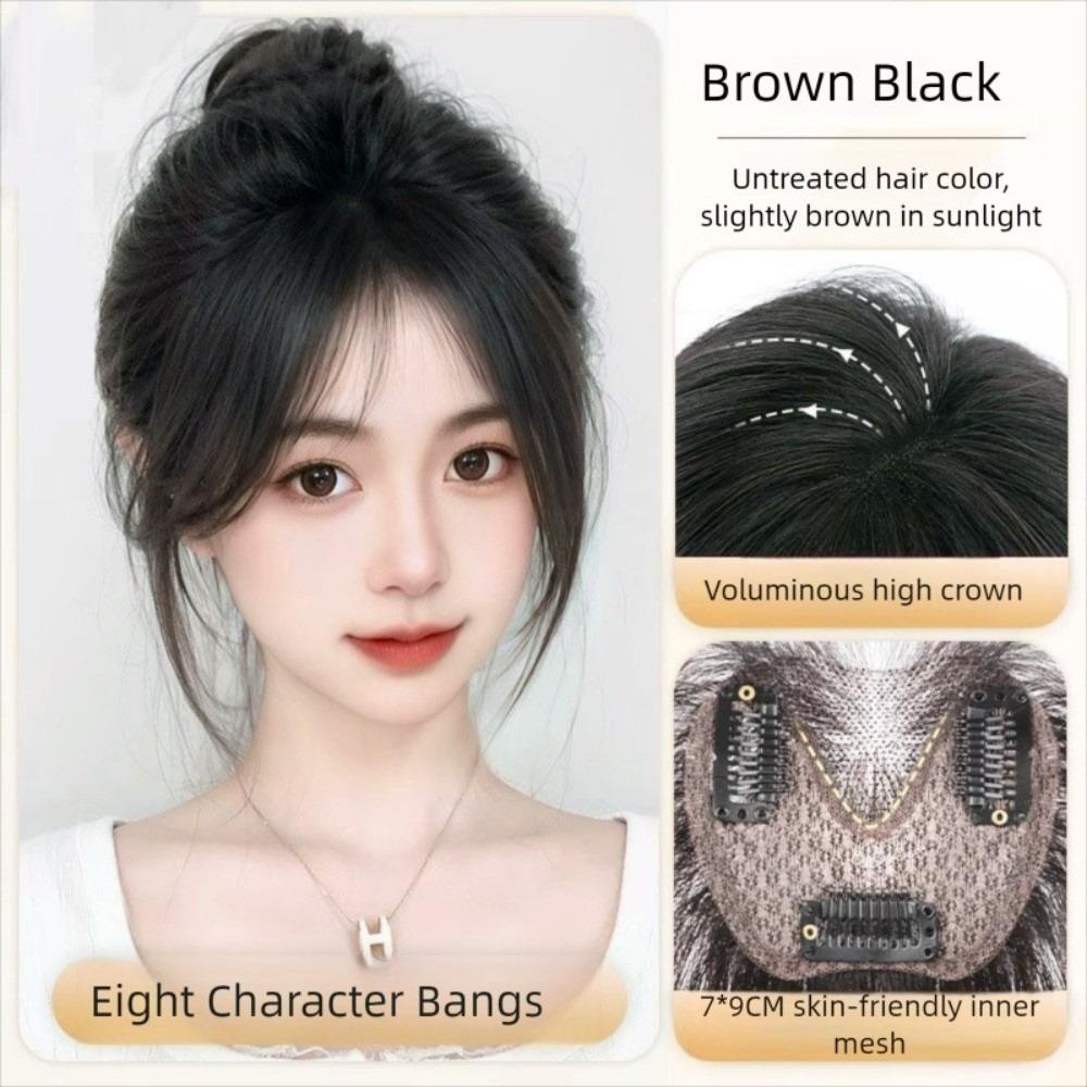 Fake Bangs Hair Toppers Wigs with Bangs Middle Part Fringe Hair Pieces Increase Hair Volume