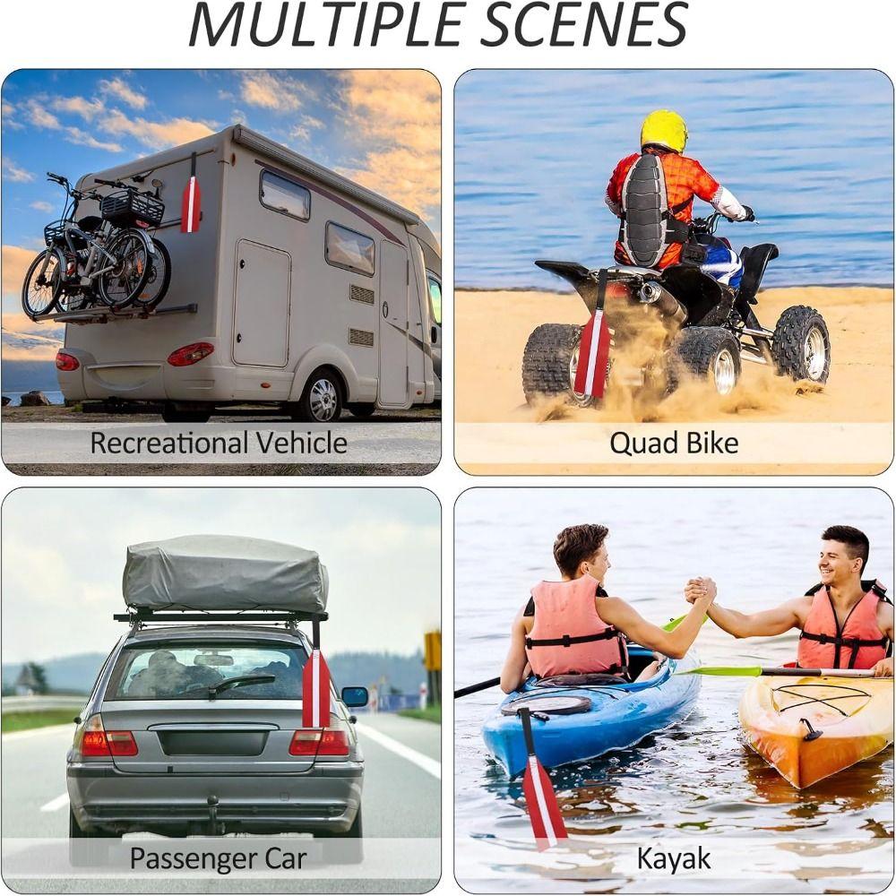 Reflective Strips Safety Travel Flag Red Reflective Safety Flag Kayak Safety Flag  Boating Fishing