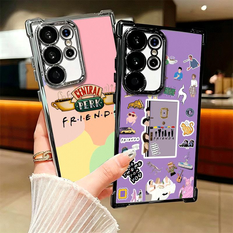 Friends Tv Show Theme Plating Phone Case For Samsung Galaxy S24 S25 FE S26 Edge S23 Ultra S22 S21 Plus S20 Anti-Fall Airabag Cov