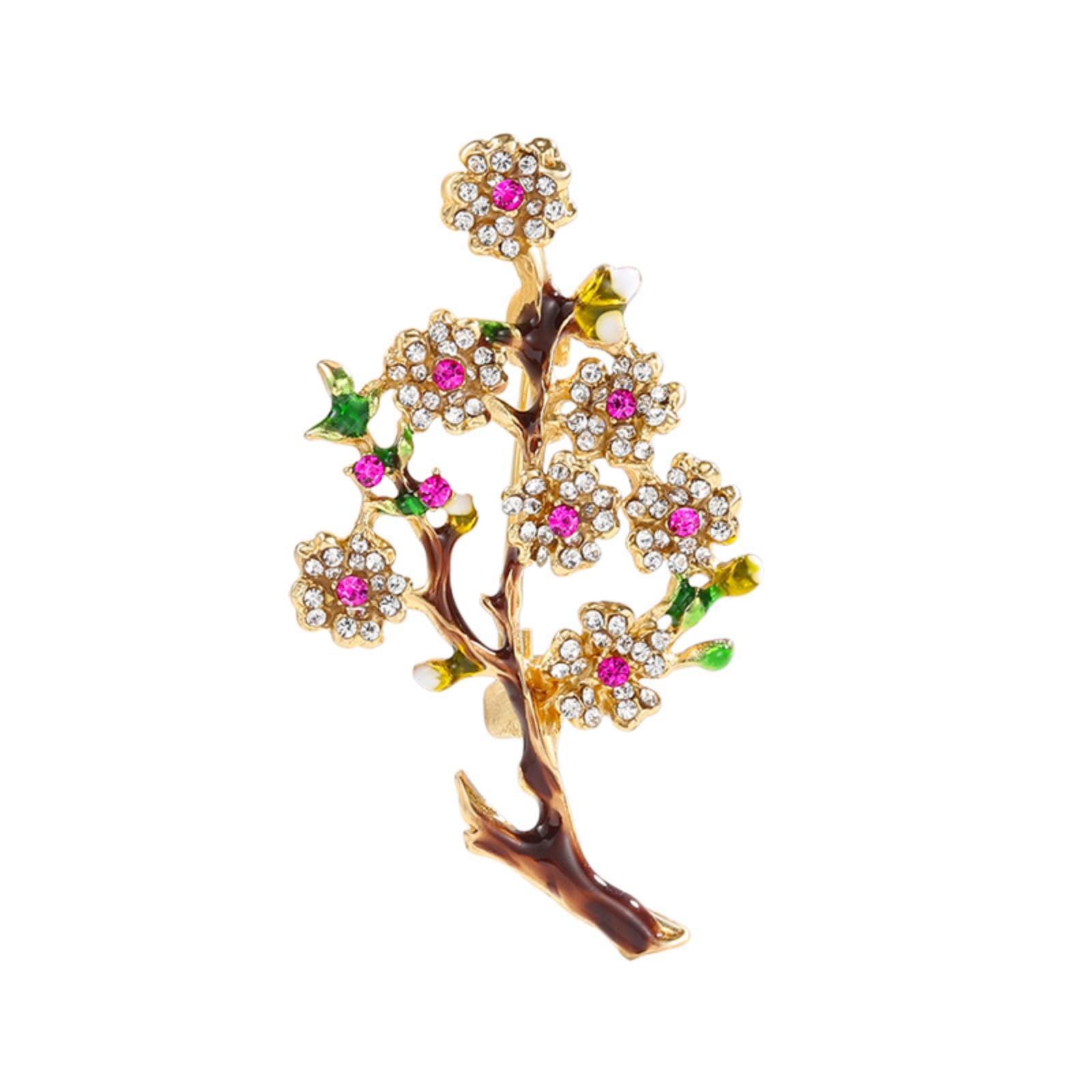 

High-end Fashion Vintage Brooch For Women Exquisite Luxury Single Winter Corsage Pin Hanfu Accessories One Size розовый