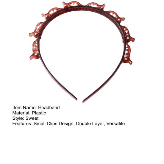 Adjustable Toothed Headband Women Bangs Hairstyle Headband with 8 Small Clip DIY Hairpin Adjustable Weave Bangs Hair Clips