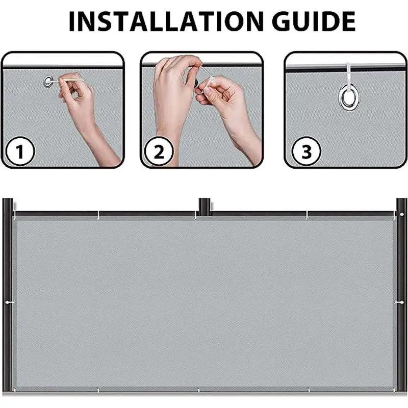300D Waterproof Privacy Fence Sail UV protection Sun Shading Sail Patio Railing Rainproof Screen Sunblock Shade Cloth