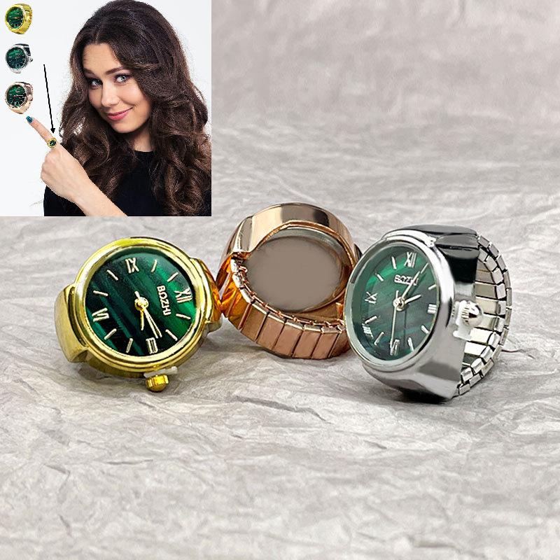 Ring Quartz Mechanical Watch Shape Hand Can Rotation Time Adjusted Gift Ornament